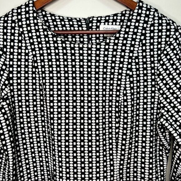 Calvin Klein Black & White MIDI Dress Size 12 - Picture 4 of 6